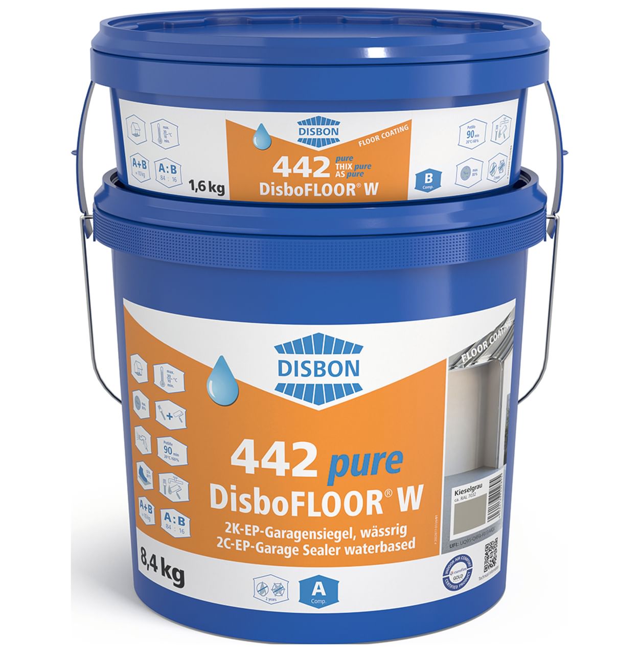 DisboFLOOR® W 442 pure 2K-EP-Garagensiegel, wässrig